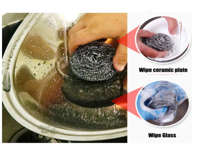 Strong Cleaning Stainless Steel Sponge Scrubber 10g For Plate / Removing Rust