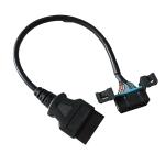 Length 30cm Black OBD II Connector Cable , 16 Pin Male To Female OBD Wire