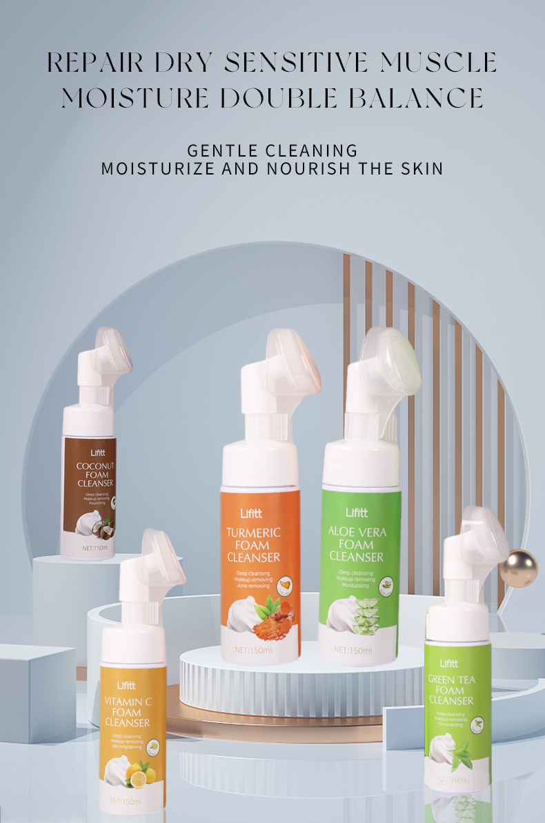 Factory Price Foaming Facial Cleanser Black Head Remover Anti Acne Dry Skin Care Oil Control Vitamin C Face Wash
