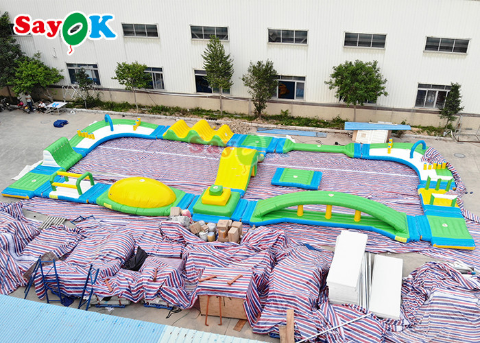 Silk Printing Inflatable Water Obstacle Course For Wake Park
