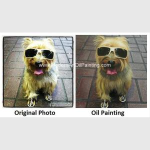 Wholesale Original Custom Oil Painting Portraits , Dog Pet Portraits From Photographs 16&quot; X 16&quot; from china suppliers