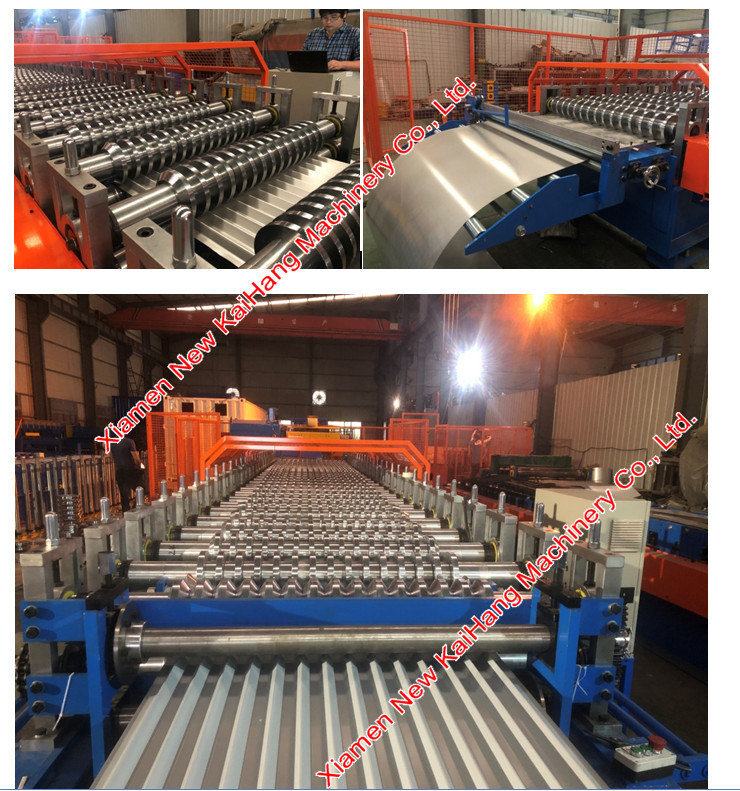 Cladding wall roll forming machine, for factory building, wall panel with scew clipping