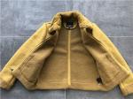 Ladies' Mustard Suede Bonded Jacket With Fur Collar High Fashion 92950