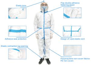 Wholesale Chemical Virus Isolation Sterile Hazmat Disposable Protective Coveralls from china suppliers