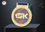 Colorful Printing Custom Sports Medals 15K Medailles With Heat Transfer Ribbon
