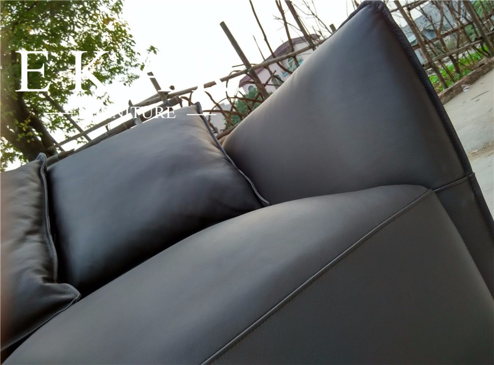 European Modern Simple Style Home Furniture Genuine Leather Sofa Sets Design