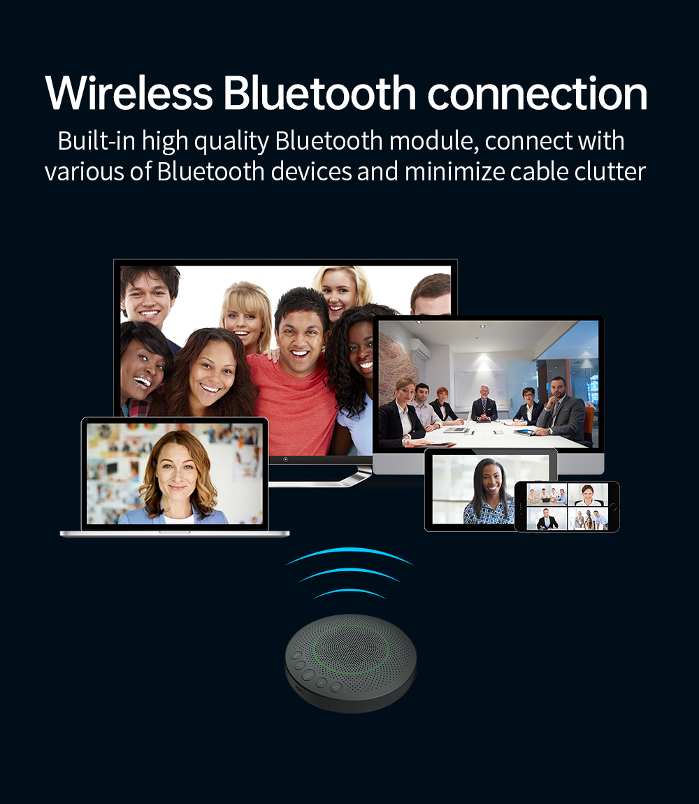 usb wireless plug and play audio system omnidirectional conference microphone or speakerphone with battery
