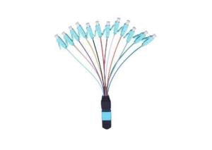 Wholesale High Return Loss MPO Patch Cord Female OM3 MPO To LC 0.9mm Length 12 Colors from china suppliers