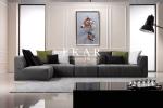 European Modern Elegant Extra Large Velvet Black Sectional Sofa Furniture