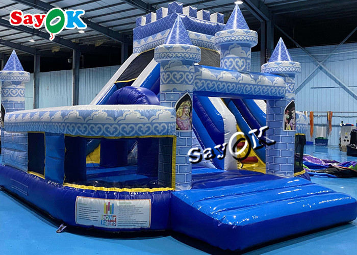 5m 16.5ft Blue Princess Bouncing Castle Commercial Inflatable Jumping Hhouse