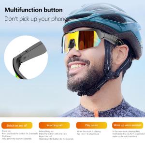Wholesale UV 400 Sports Bluetooth Riding Glasses Bluetooth 5.3 Battery 50 Hour Cycling from china suppliers