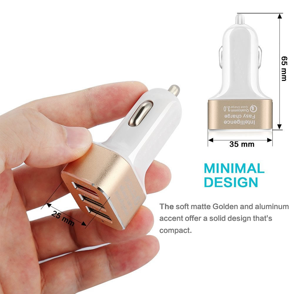 Quick Charge 3.0 42W USB 3 Ports Cell Phone Car Charger