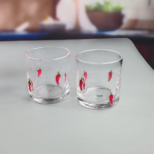 Wholesale 14oz Chili Decorative DOF Glass Heart Shape Water Tumbler Glasses Mexico Rock Glass Cup for Wedding Party Gift from china suppliers
