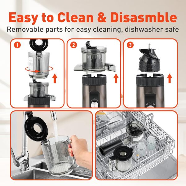 Cold Press Juicer Masticating Juicer Cold Press System Large Chute For Fruit Vegetable