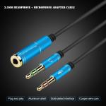 CTIA 2 Male To 1 Femal 30cm AUX Extension 3.5mm Audio Cable