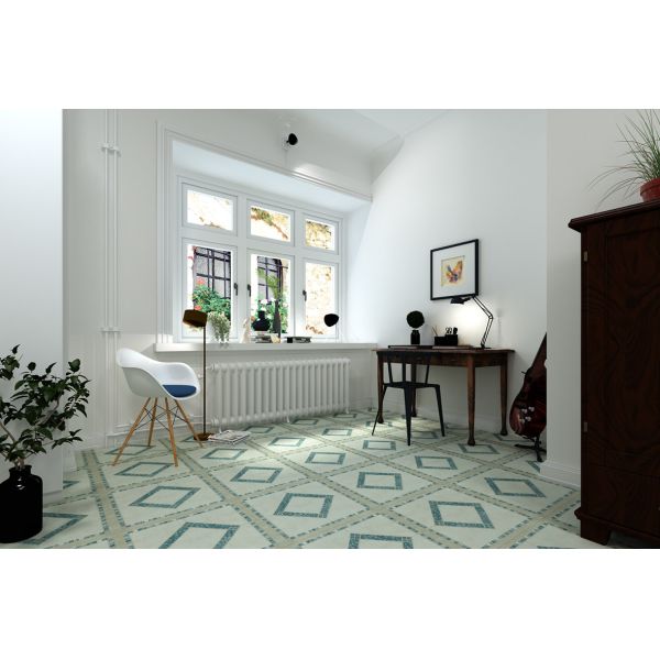 Large PVC Self Adhesive Geometry Puzzle Square Floor Tile