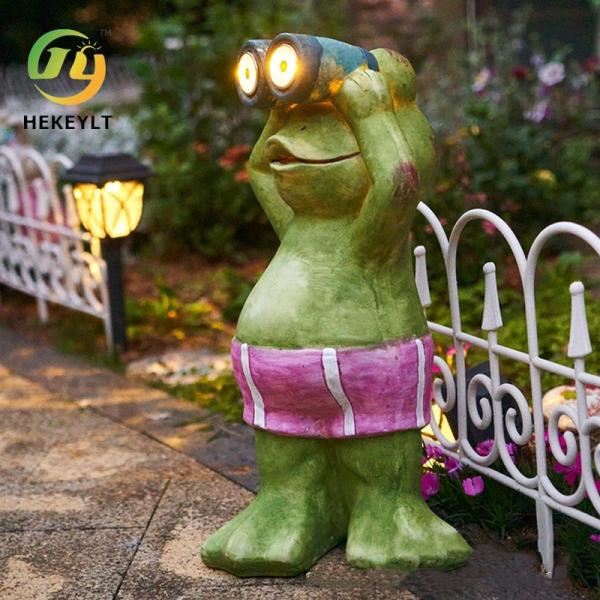 Solar Frog Light Outdoor Resin Animal Decoration Resin Crafts Garden Yard Garden