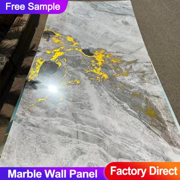 Bamboo Charcoal Wood Veneer Marble Wall Panel Eco-Friendly Fire Prevention