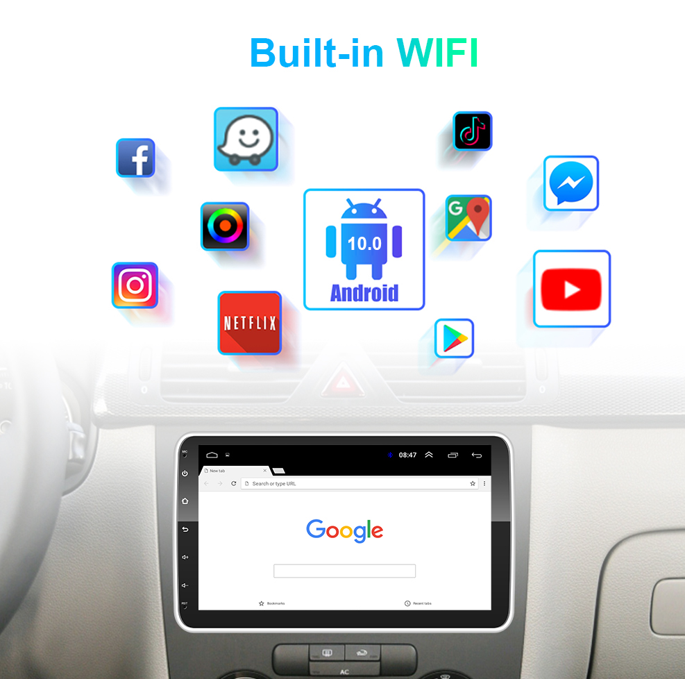 Multi Language Compatible 10.1 Inch Universal Android Multimedia Player Car DVD Player