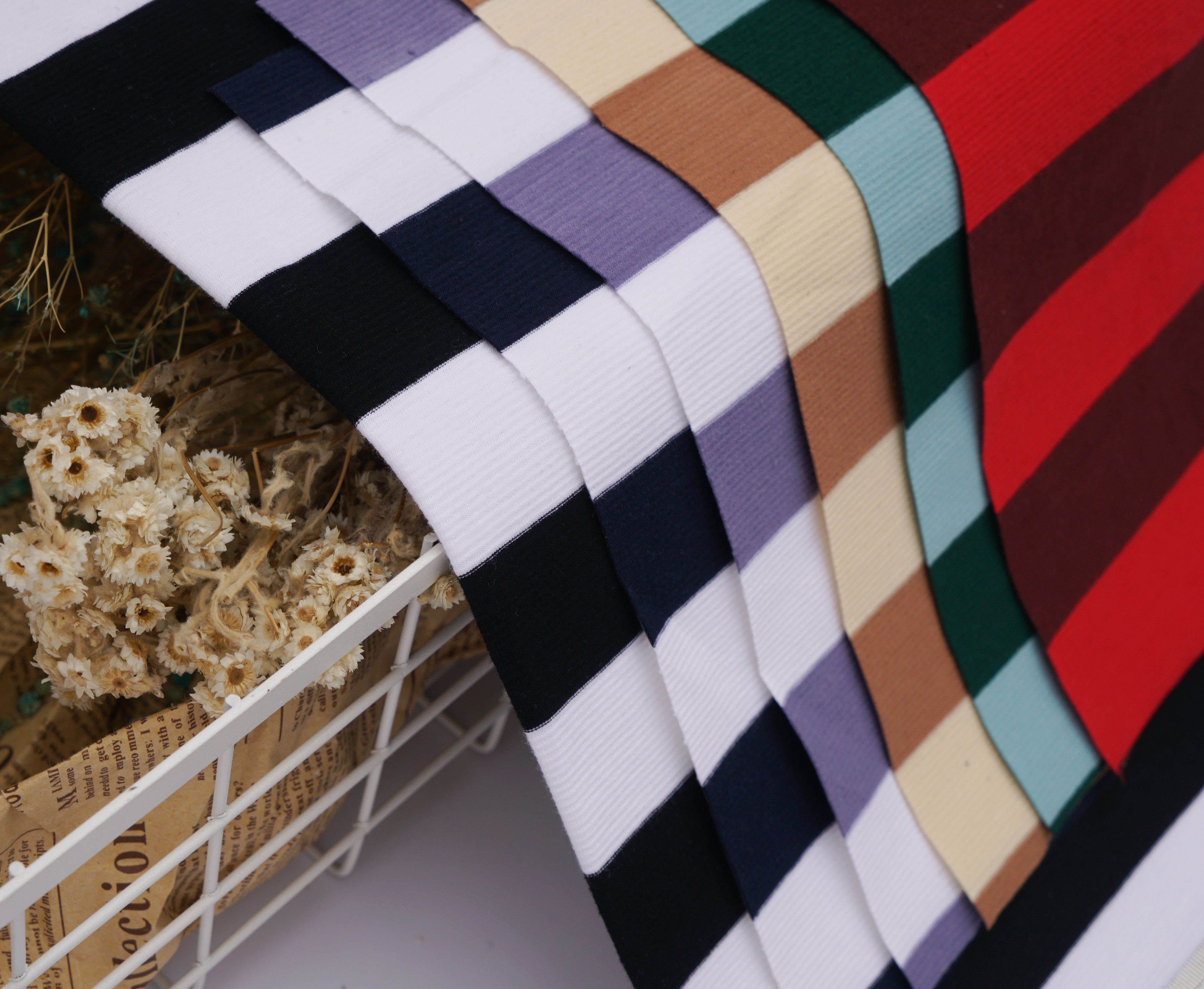 Skin-Friendly Comfortable And Smooth Striped Knit Fabric For Casual Wear
