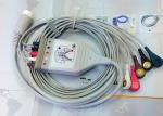 Medical Compatible ECG Patient Cable 12 Pin One Piece Ecg Cables And Leadwires