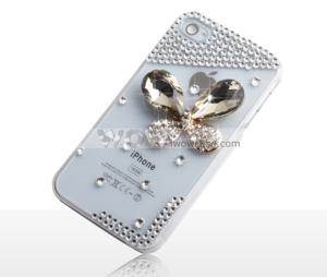 Wholesale Rhinestone Leopard Chrome Case for iPhone 4 4S from china suppliers