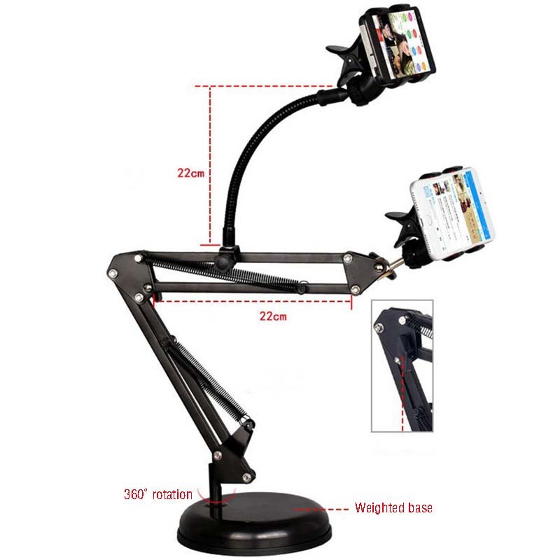 Metal Plastic 16cm Mobile Phone Stand For Video Recording
