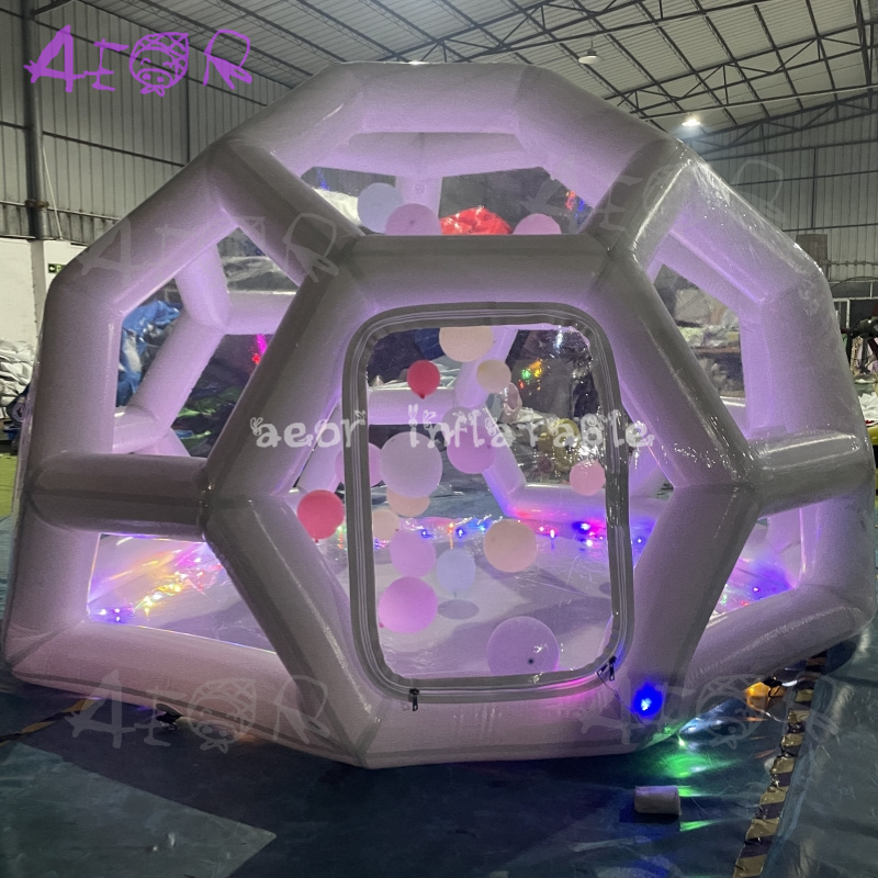Inflatable Airtight Bubble House Hexagonal Luxury Transparent Dome Tent Inflatable Football House