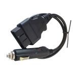 16 Pin OBD2 OBD GPS Cable Black Male Female To Cigarette Lighter