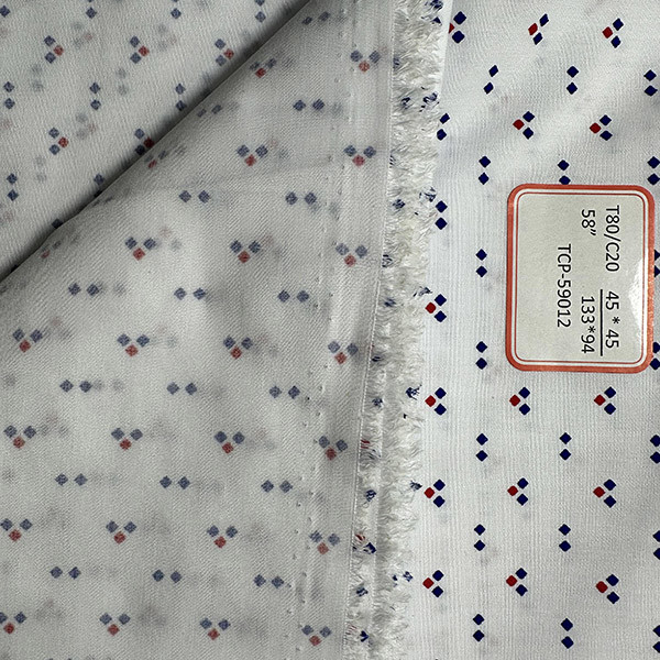 TC Polyester Cotton Printed Fabric Poplin 45X45/133X94 Anti Feather For Shirt Dress