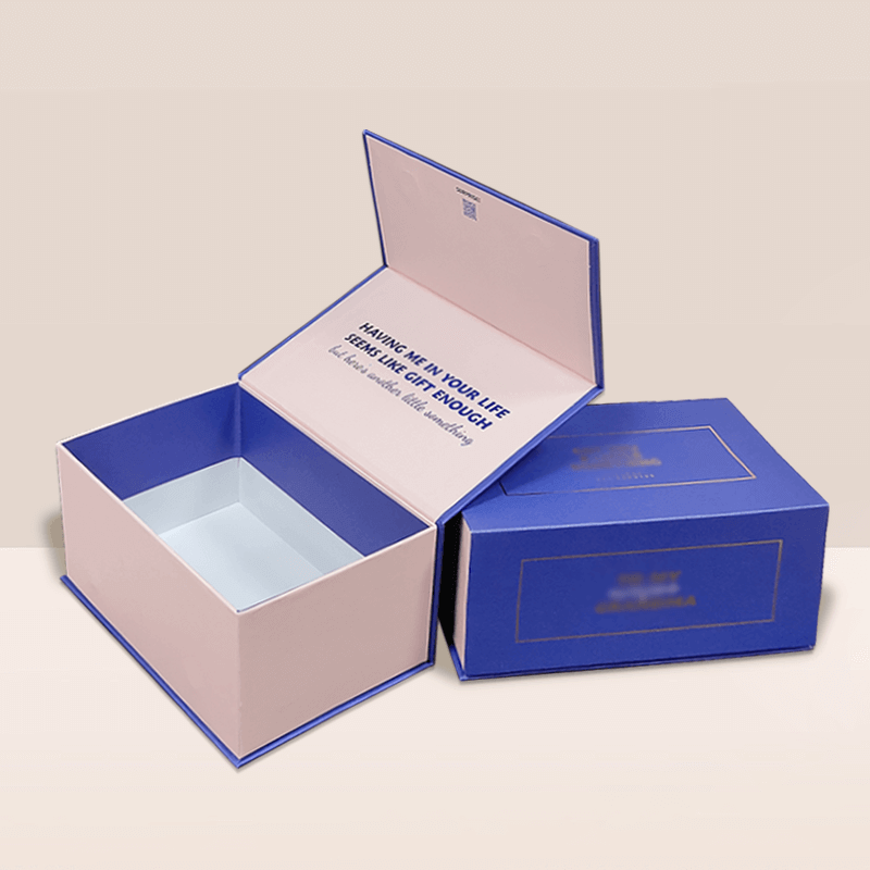 Packaging Items Custom Book Shaped Magnetic Gift Box with Foam Insert and Paper Inserts
