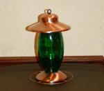 Red acrylic Glass Metal Stamping Garden Bird Feeder / Cast Iron Bird Feeder