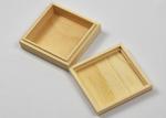 Office Desk Organizer Without Lid Square Wooden Storage Box Pine Wood Case