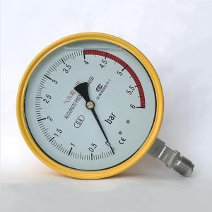 Wholesale SUS304 Precision Pressure Gauge 150mm Yellow Test Manometer 6 Bar Pressure Gauge from china suppliers