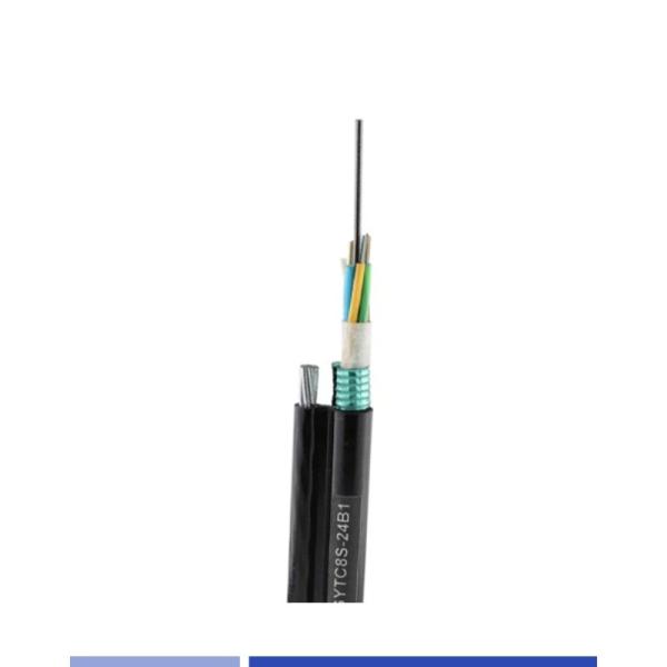 48 Core Aerial Fiber Optic Cable Singlemode 9/125um with Steel Wire Messenger PE