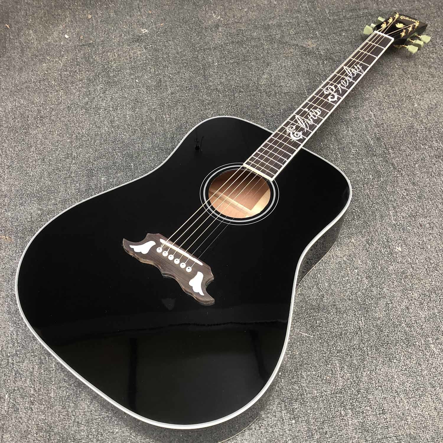 Custom 2023 dove elvis presley black acoustic guitar GB dove electric acoustic guitar
