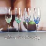 Customized Hand Blowned Half-confetti Lead Free Crystal Wine Glass Set