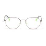 Men Women Polygon Frame Sunglasses Reflective Personality Small Frame Plain Lens