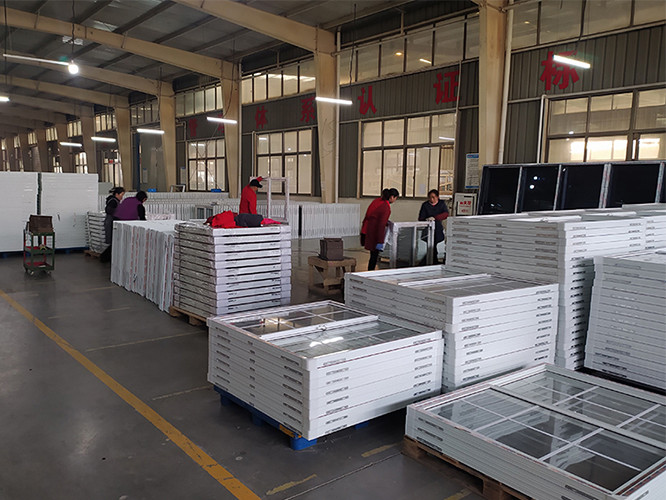 PVC Windproof Double Hinged Patio Doors Window Impact Resistance Odm
