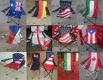 Customizable Logo Countries Flag Printed Folding Metal Camping Beach Chair