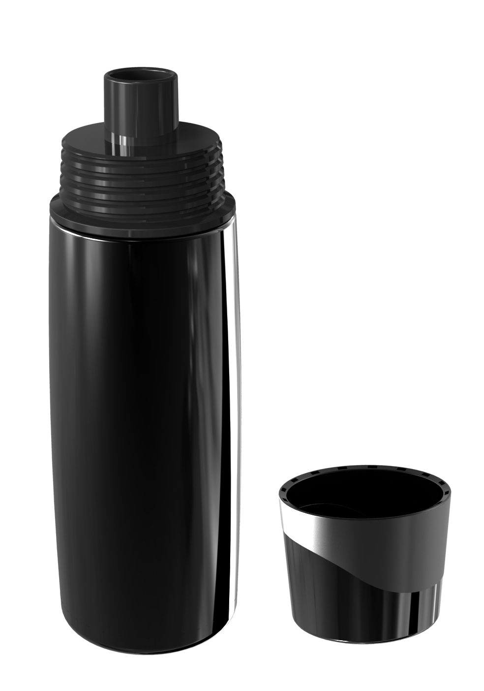 Black Vacuum Alkaline Water Flask 7cm D With 500L Filter Life