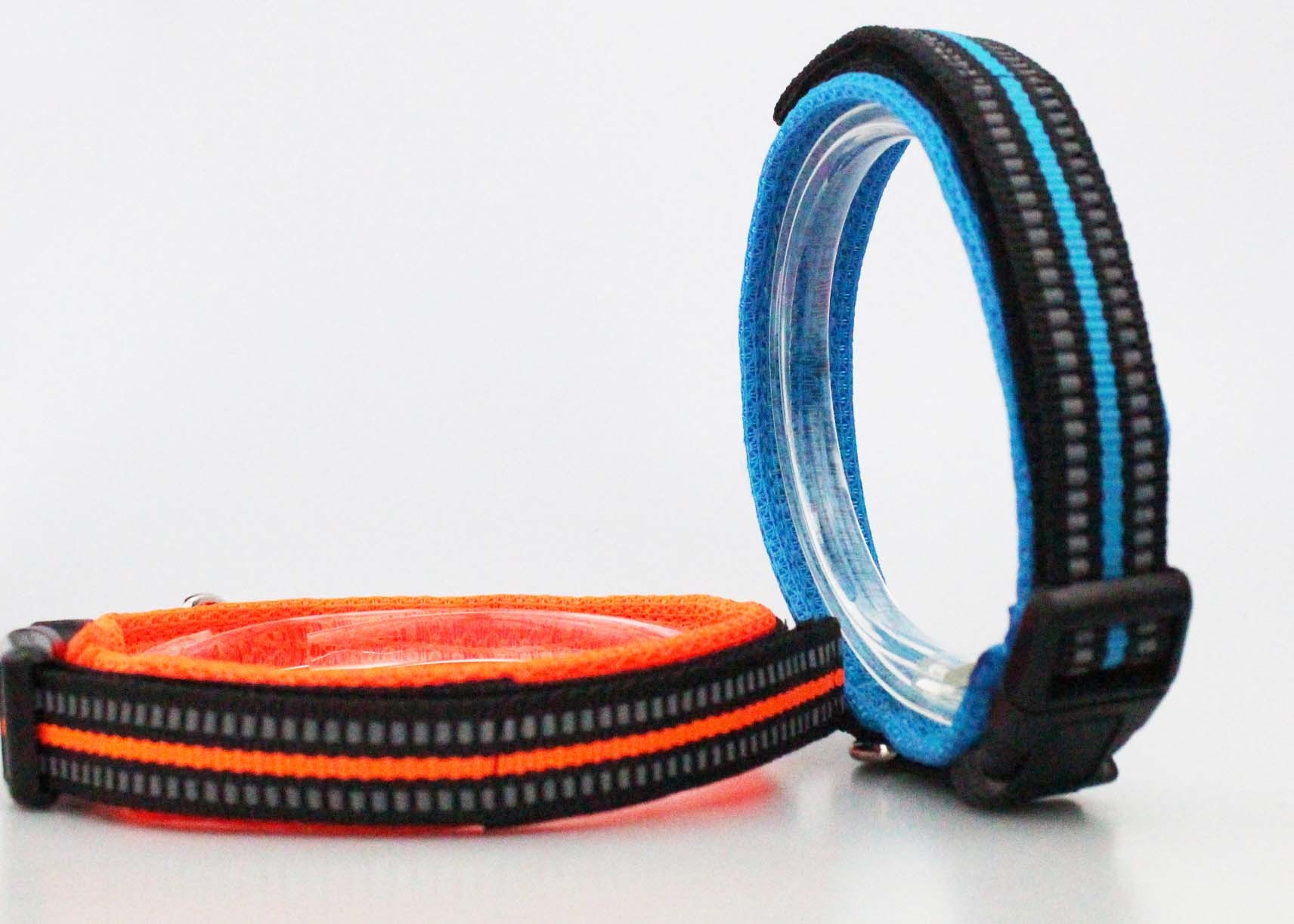 Durable Soft Strong Nylon Dog Collars Adjustable Cat / Puppy Collar Orange / Blue