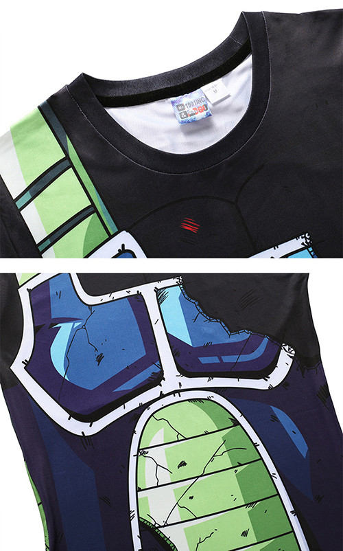 93.2% Polyester Custom Anime T Shirts Saiyan Bardock Cosplay For Adult