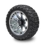 14 Inches Golf Cart Gunmetal Wheels and 22*10-14 High Profile Tires Combo 4 PLY