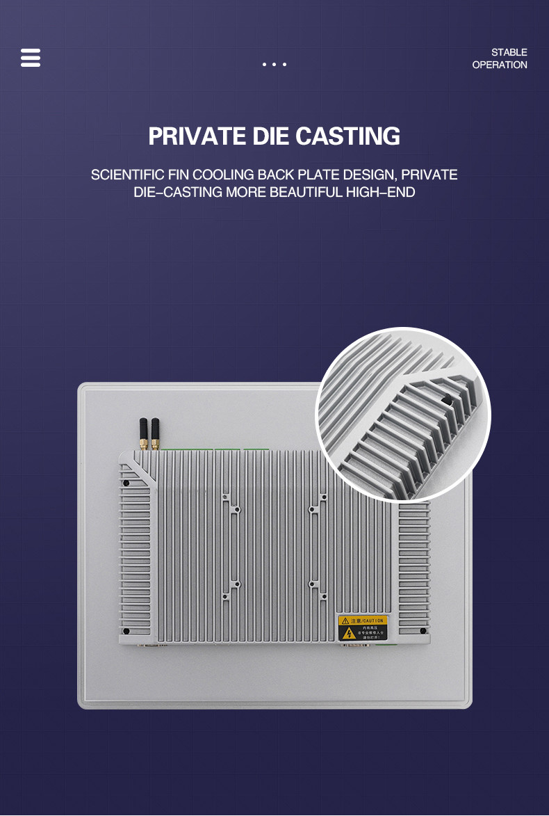 Fanless Intelligent Embedded Industrial Computer All In One Machine