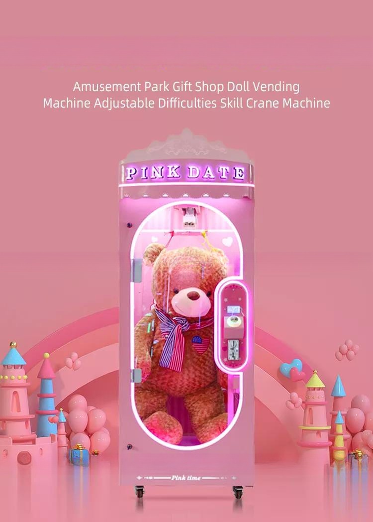 Dreamland Pink Date Cut Prize Coin Arcade Gift Game Machine Big Toys Cutting Claw Machine For Shopping Mall