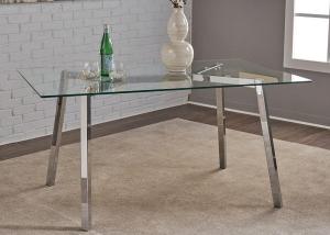 Wholesale Glass Top Crossing Steel Leg 130cm Modern Dining Table from china suppliers