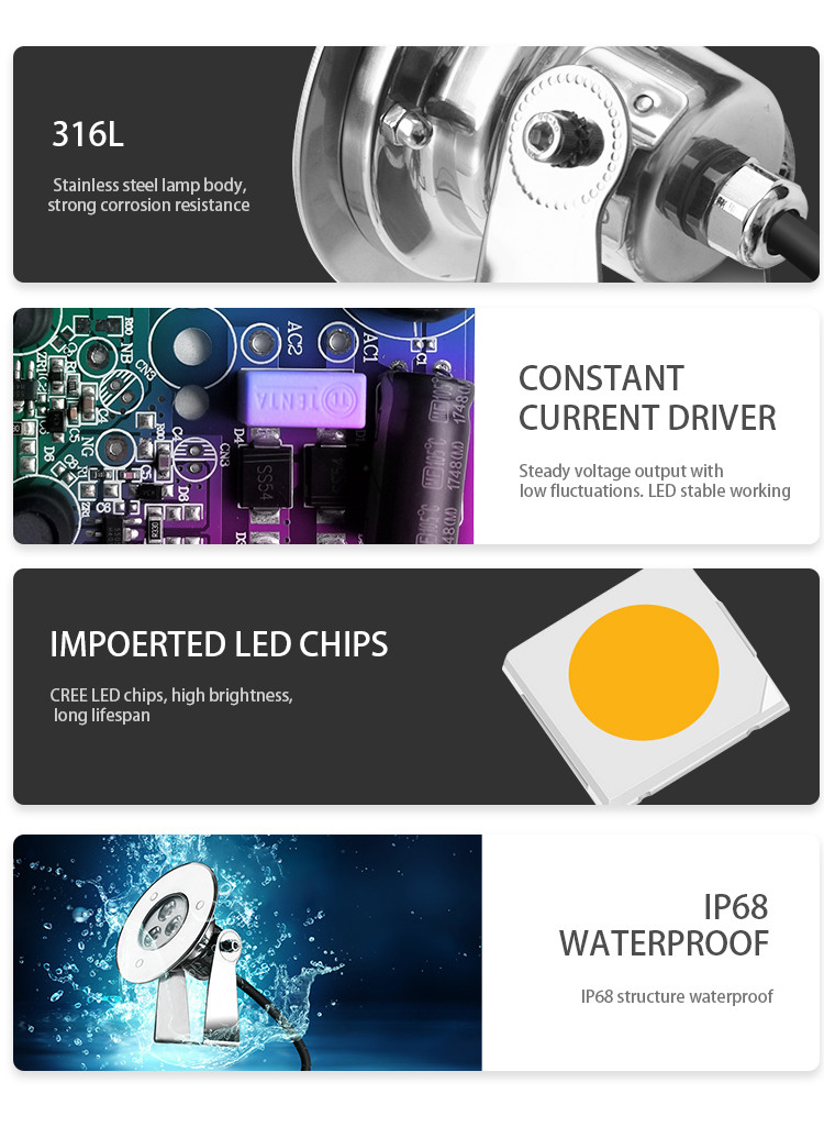 IP68 Waterproof Led Pinspot Light , Outdoor Garden Ground Insert Light 210MA