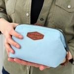 Digital Printing Logo Pure Color Canvas Makeup Cosmetic Bag