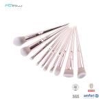 Recyclable Synthetic Plastic Makeup Brushes Eco Friendly 10 Pieces BSCI